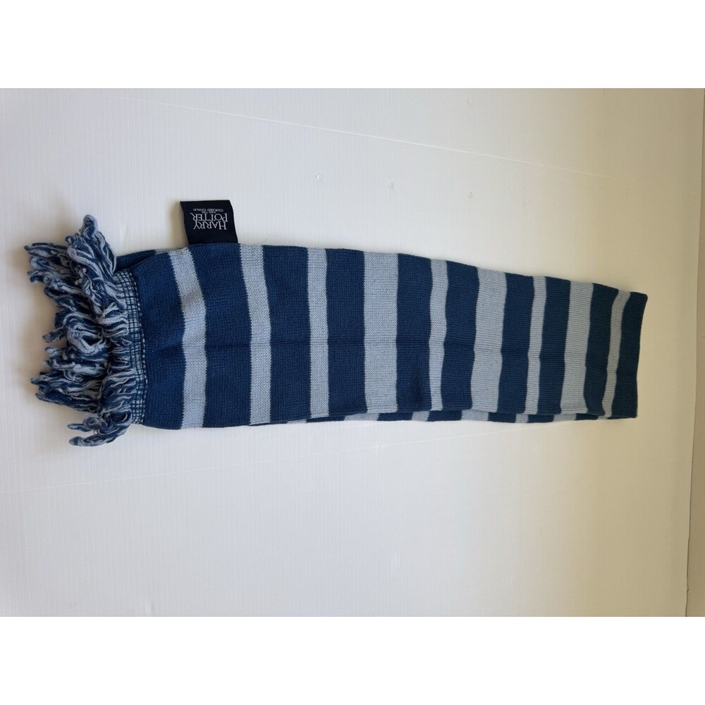 Harry Potter and the Cursed Child Blue Striped Knit Scarf Acrylic Fringe